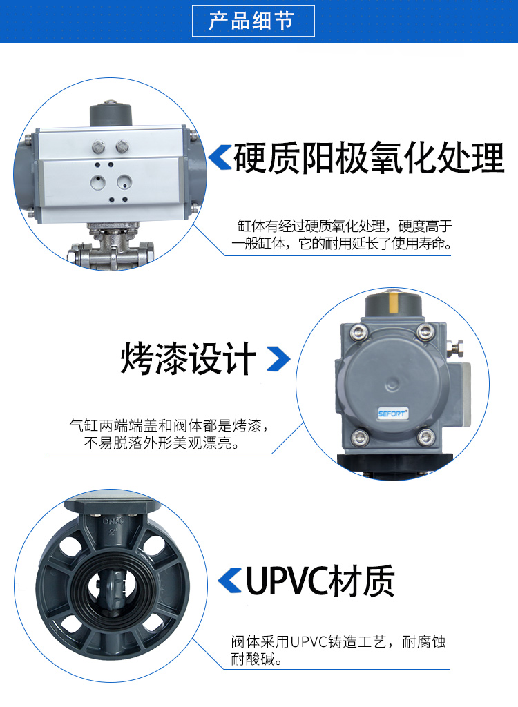 【SEFORT】氣動對夾/PVC蝶閥